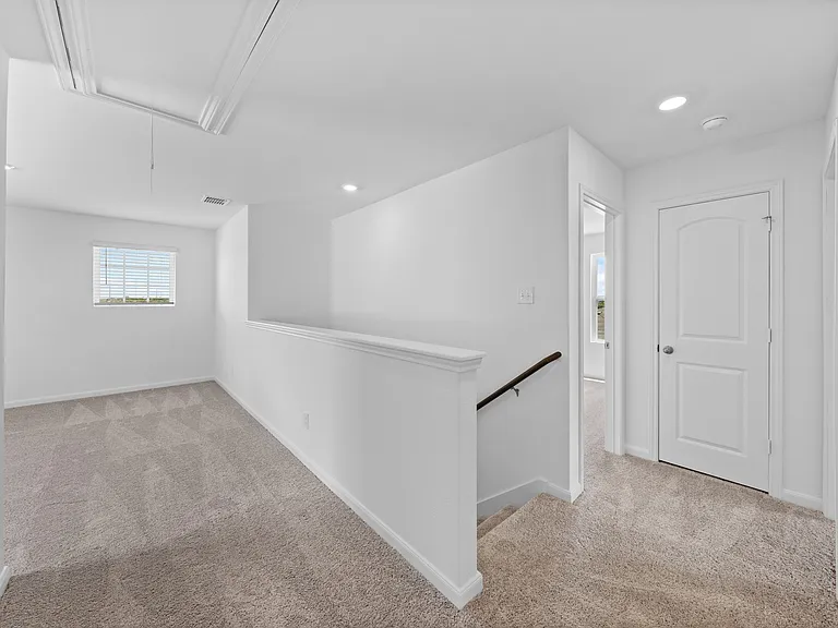 Carpeted upstairs.