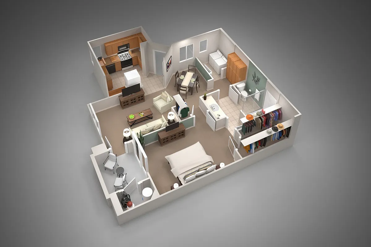 Floor plan One Bedroom/One Bath