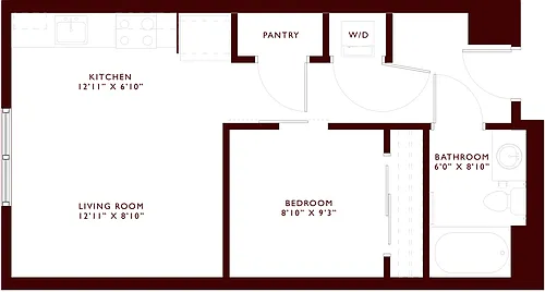 Floor plan S4 - Urban 1x1