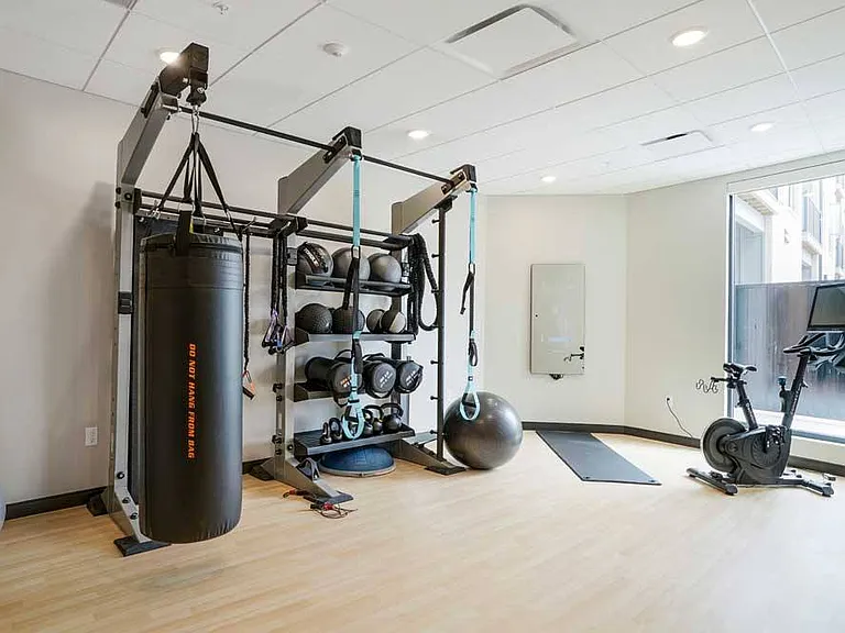 Our yoga & spin studio includes on-demand classes and a variety of equipment.