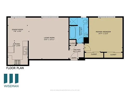 Floor plan One-Bedroom One-Bathroom