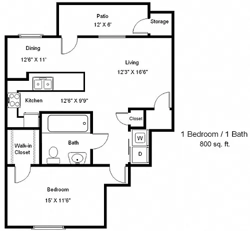 Floor plan One Bedroom