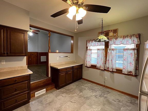 Kitchen view looking towards Dining Room and eat-in area for table and chairs