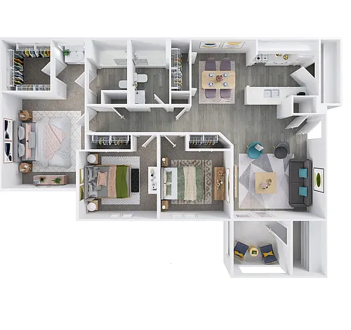 Floor plan Three Bedroom Two Bathroom
