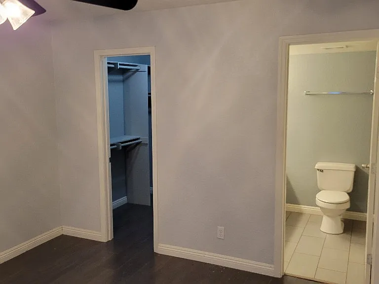 Master Bedroom bathroom and walk-in closet.