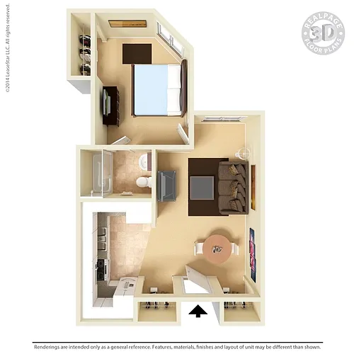 Floor plan Medium 1 Bed 1 Bath
