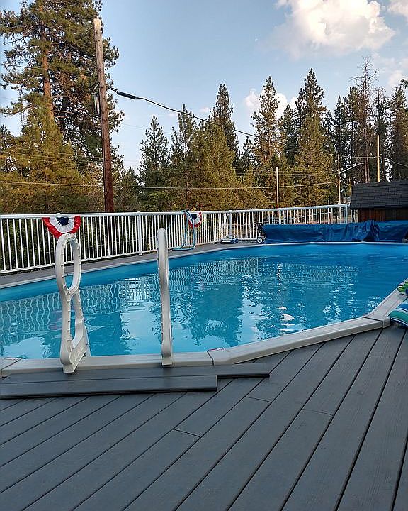 Pool with surrounding deck