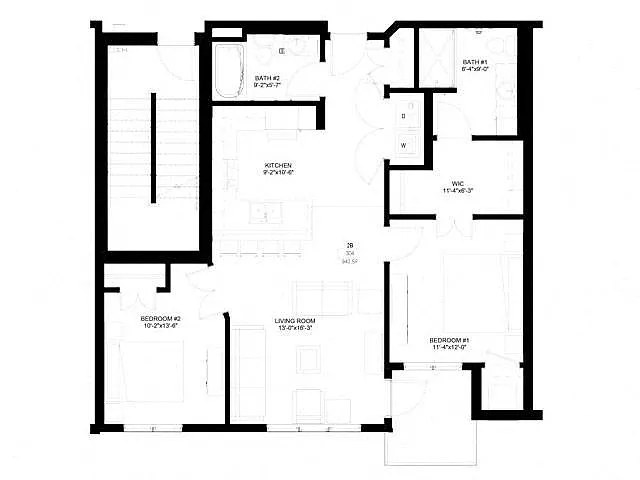 Floor plan Two Bedroom - B