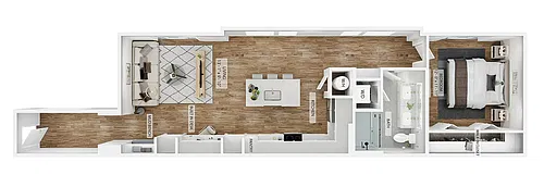 Floor plan 1BR/1BA - A7