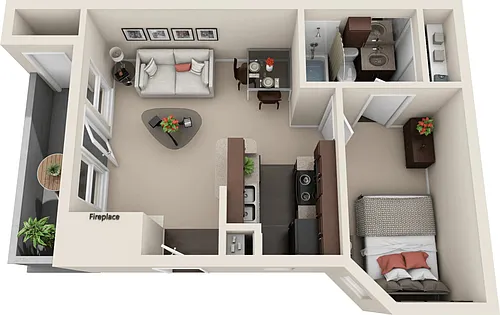 Floor plan 1X1A
