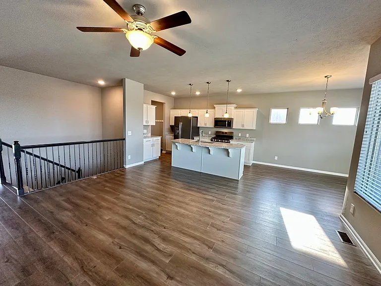 Open concept kitchen and living room