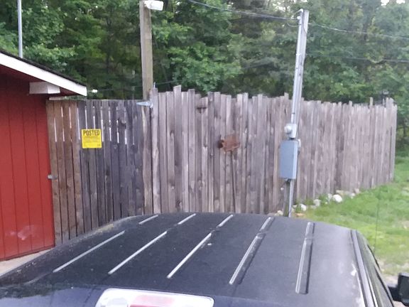 front of fenced area