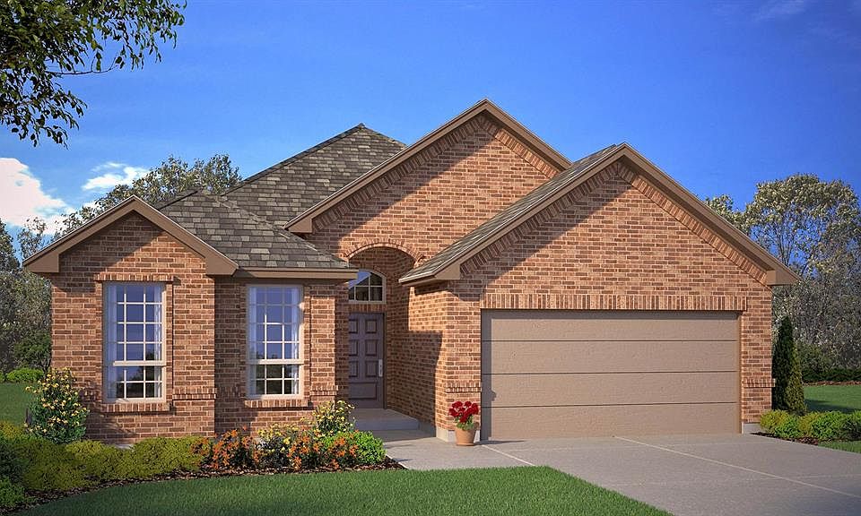 Front Elevation - D.R. Horton''s Portales Floorplan - Elevation H - All Home and community information, including pricing, included features, terms, availability and amenities, are subject to change at any time without notice or obligation. All Drawings, pictures, photographs, video, square footages, floor plans, elevations, features, colors and sizes are approximate for illustration purposes only and will vary from the homes as built.