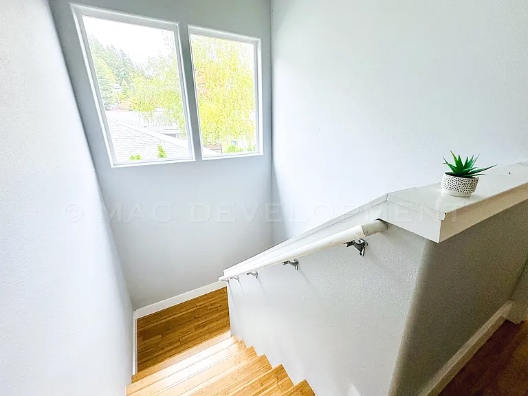 Light & bright Staircase with Bamboo Flooring
