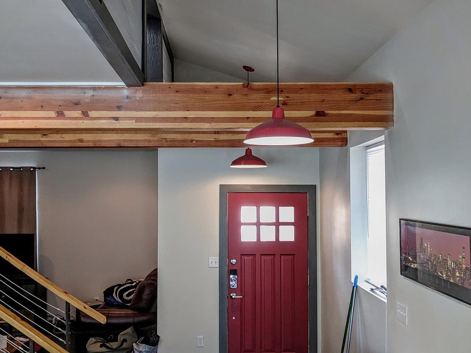 Exposed wood beams