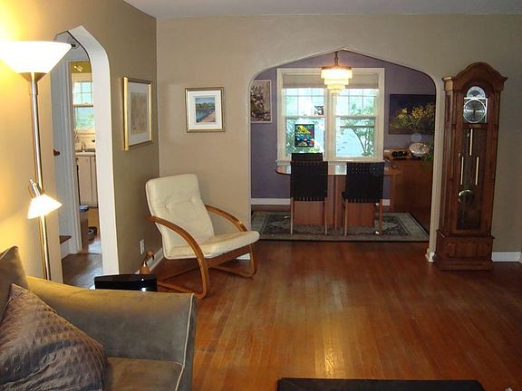 Living room and dining room