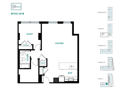 Floor plan 1 Bedroom 1 Bath