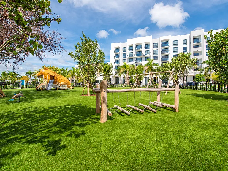 Imaginative play and open green space create endless fun.