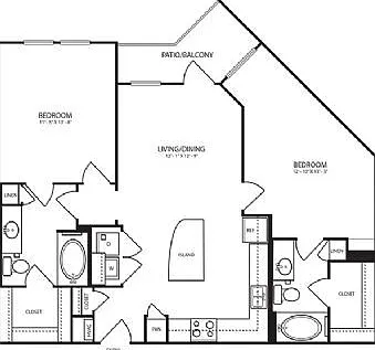 Landmark On Lovers - B1-1 - 2 Beds - 2 Baths - 1066 Sq. ft.