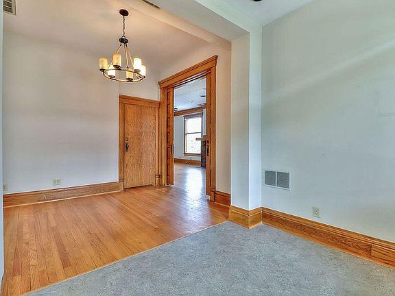 Foyer with living/dining space off to the right