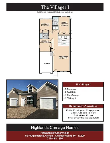 Floor plan 3 Bedroom 2 Bath - Single Level I