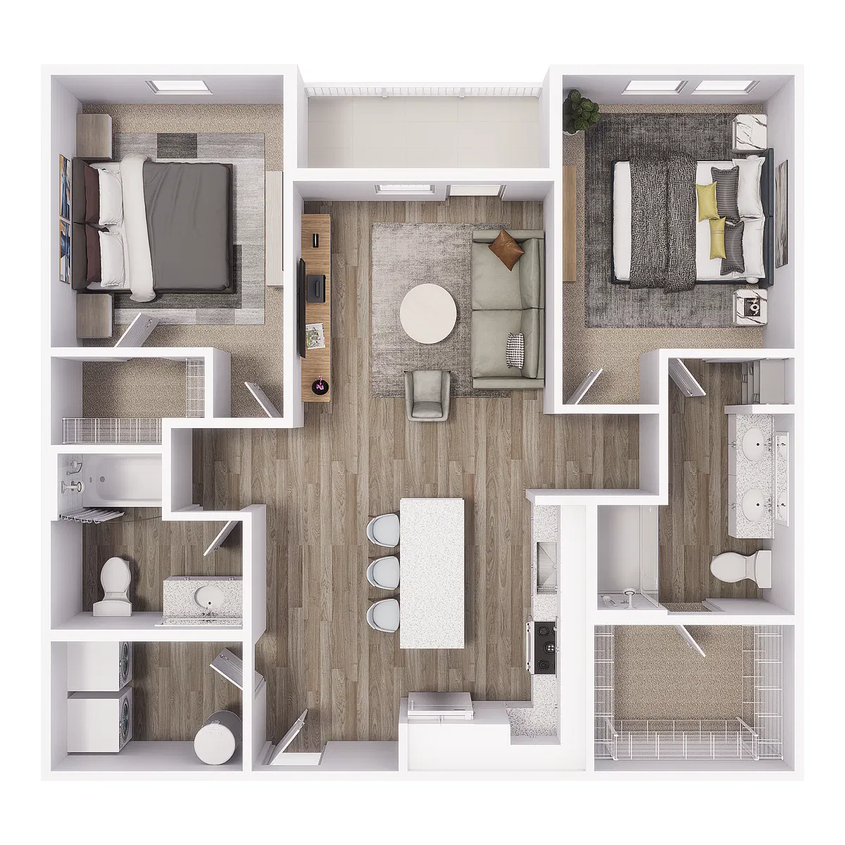 Floor plan 2x2 - 1176 sqft