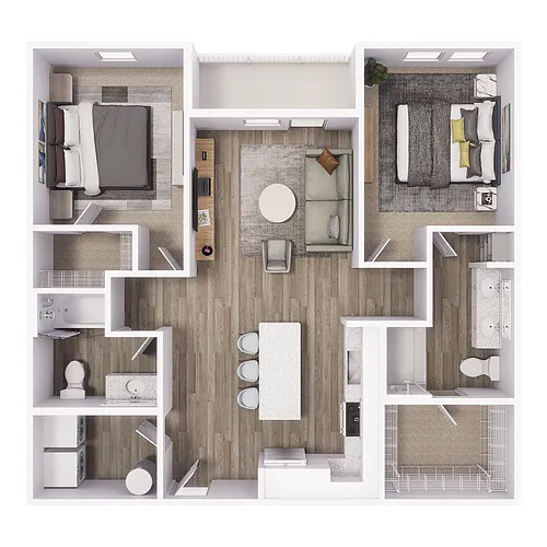 Floor plan 2x2 - 1176 sqft