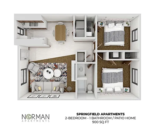 Floor plan 2-bed patio home at Springfield