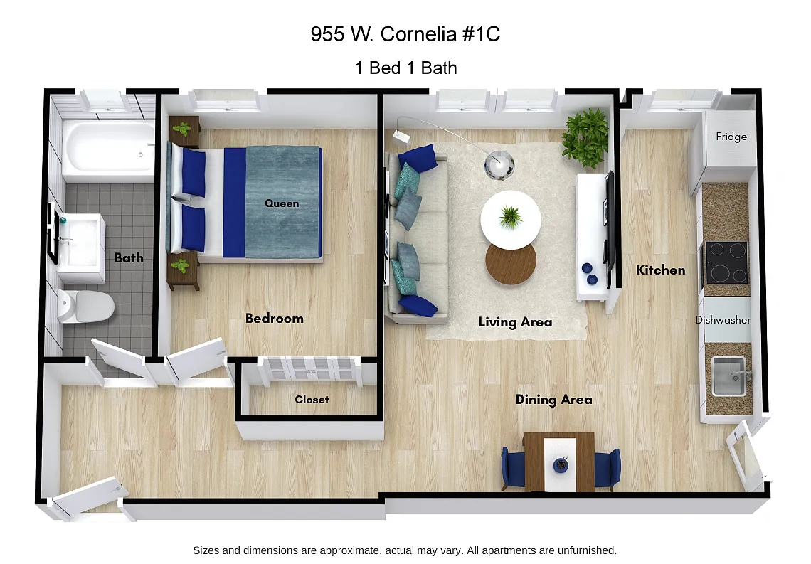 Floor plan 1 Bedroom