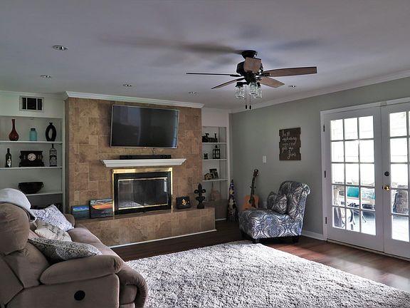 Living room with fireplace