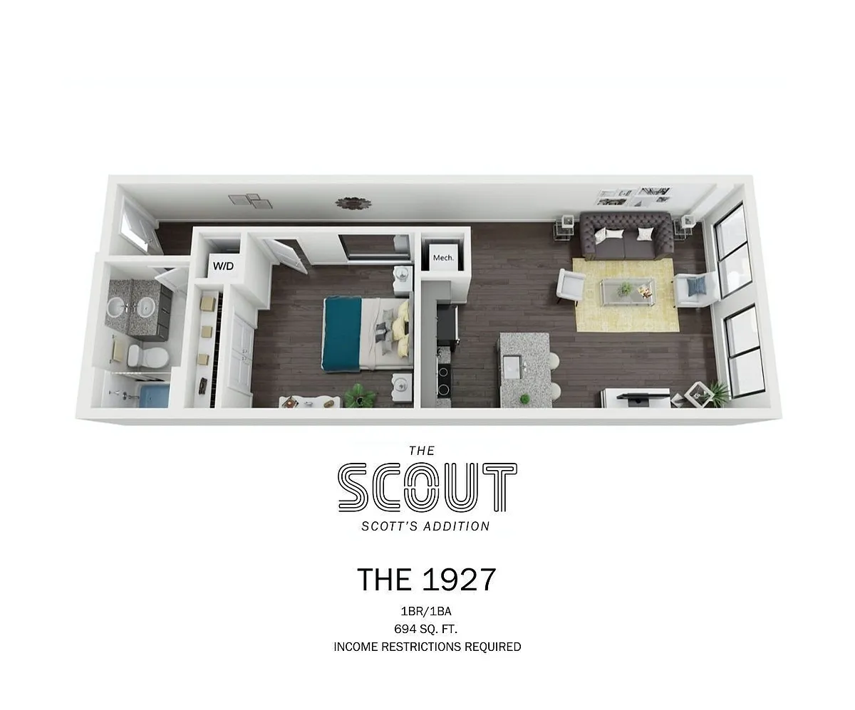Floor plan *The 1927 - Income Restricted*