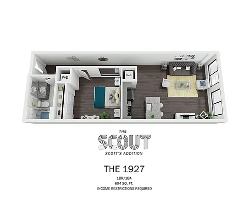 Floor plan *The 1927 - Income Restricted*
