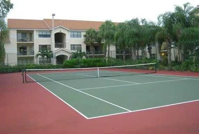 Beautiful tennis court is close by for exercise and fun.