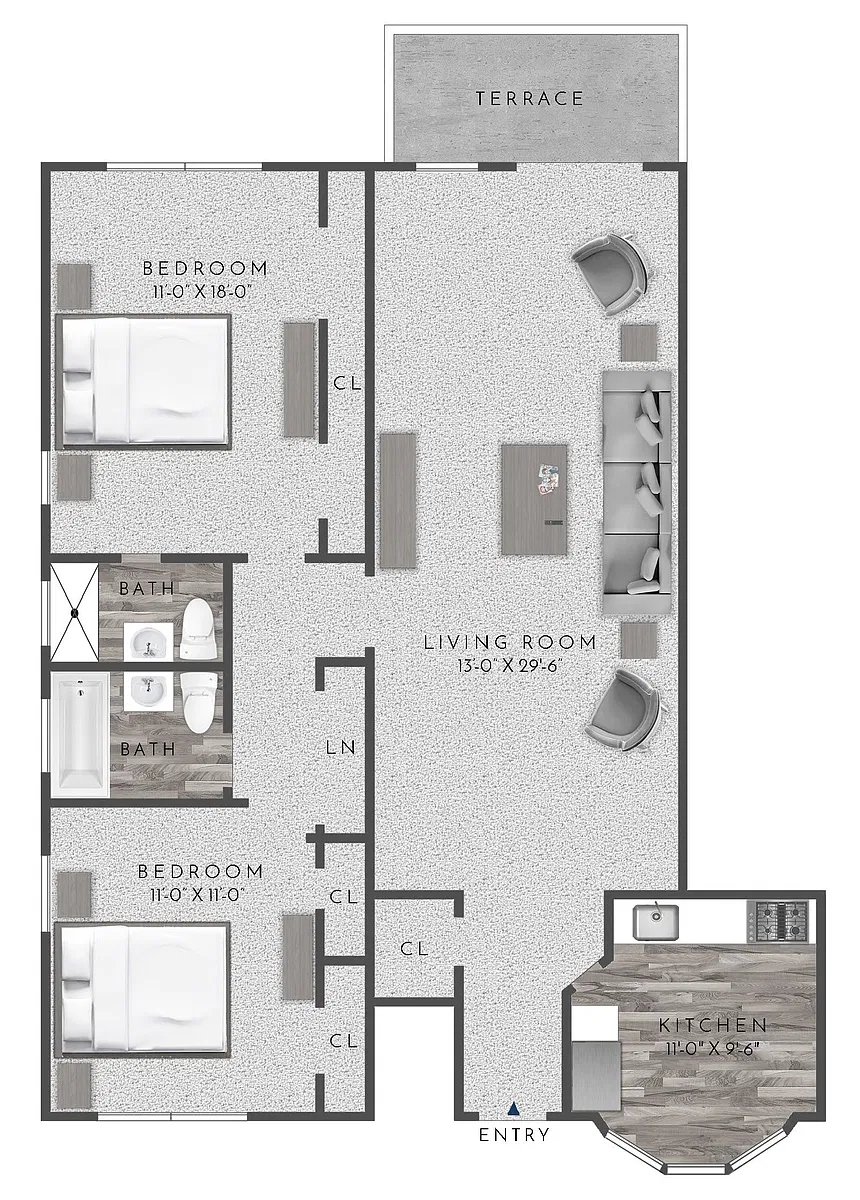 Floor plan B3 2x2D