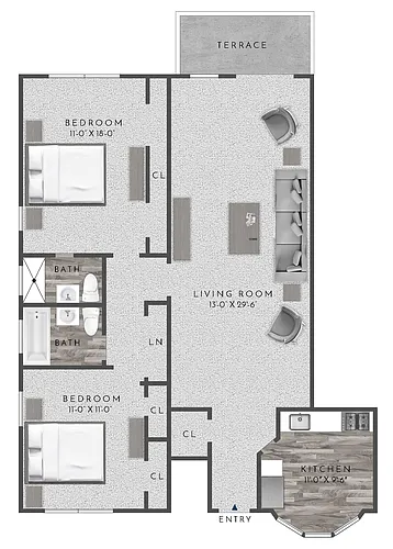 Floor plan B3 2x2D