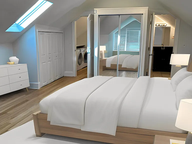 Virtually staged bedroom