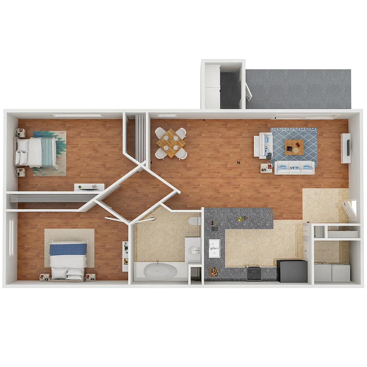 Floor plan 2x1 900 SF