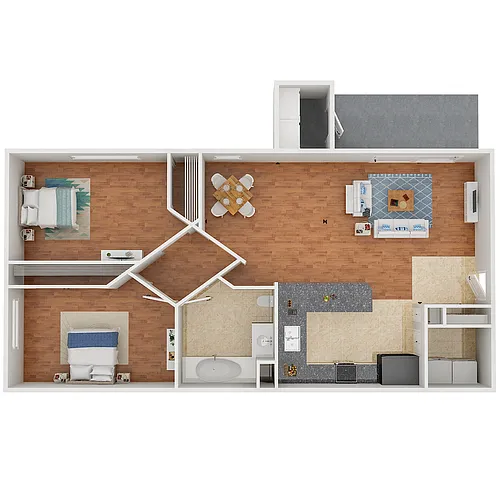 Floor plan 2x1 900 SF