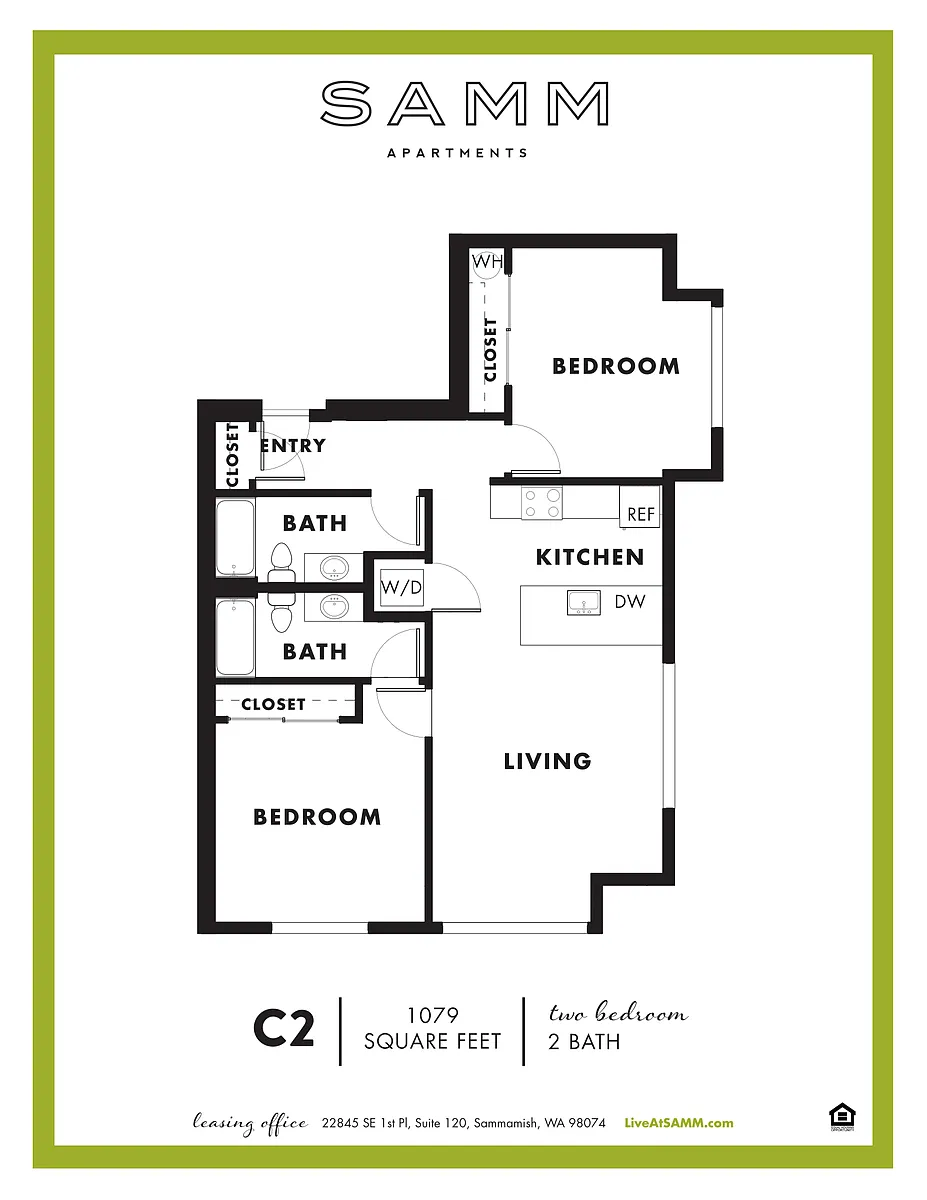Floor plan 2 Bedroom 2 Bath