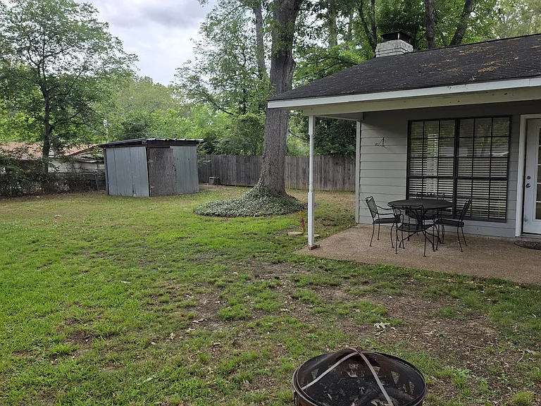 Backyard with Storage Building