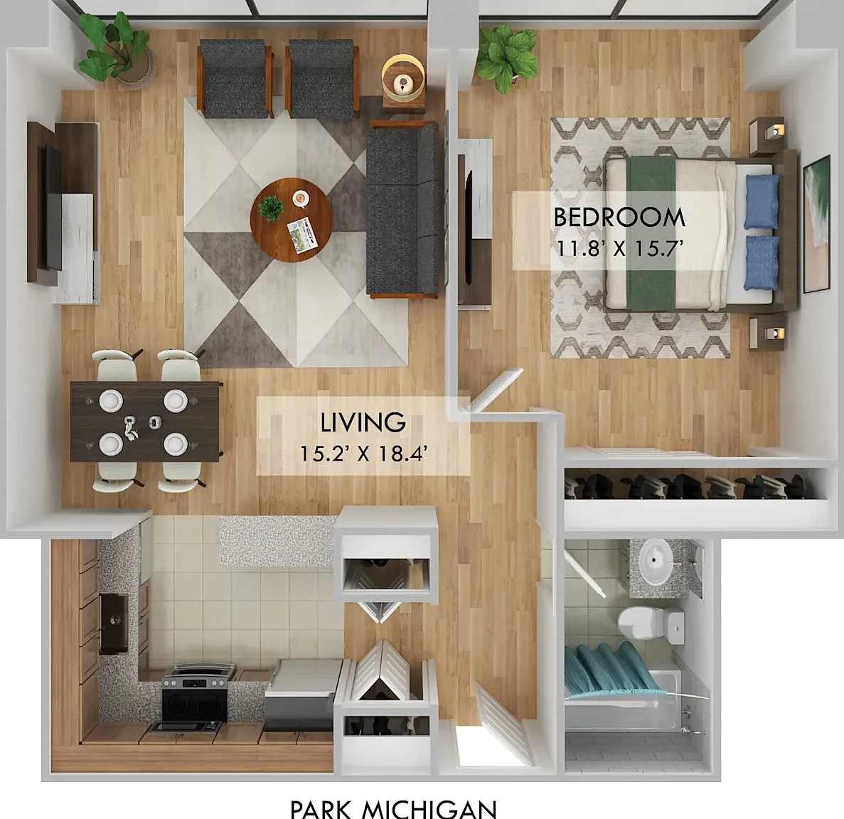 1 bed, 1.0 bath, 708 sqft, $2,443 — Photo 3