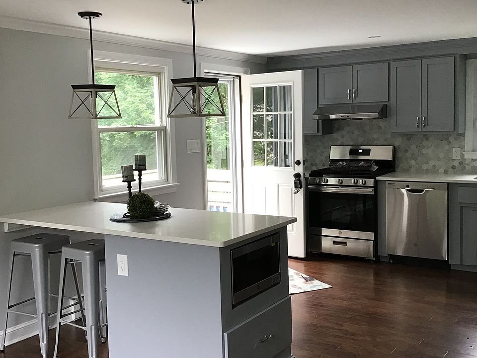 Front door view of kitchen