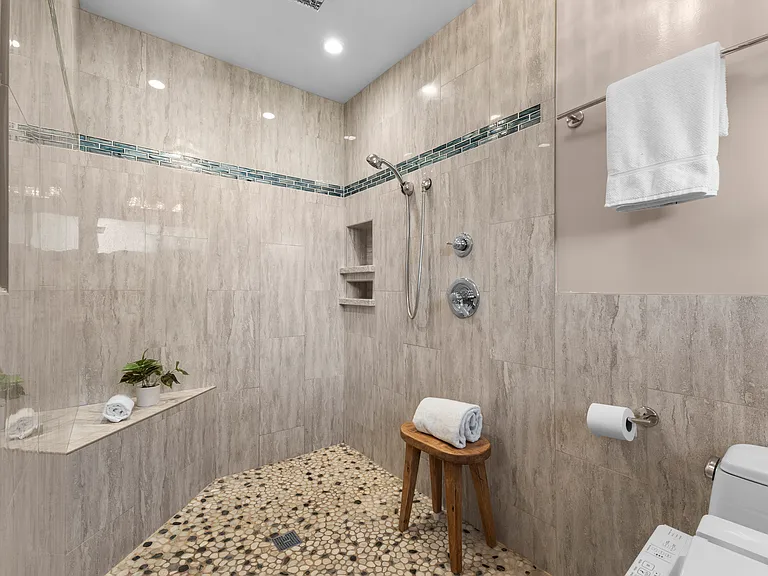 Primary Bathroom (Photos shown are professionally staged. Home is rented unfurnished)