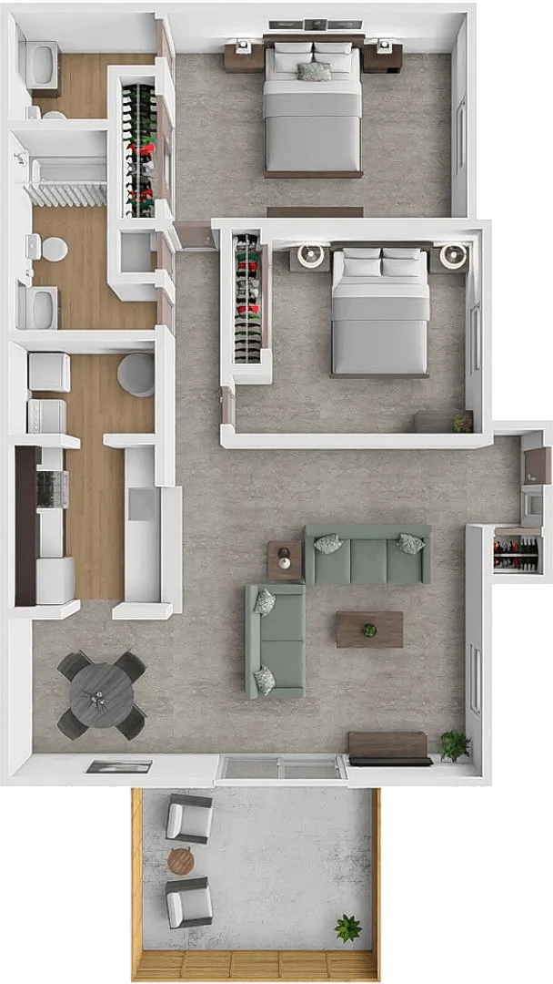 Floor plan 2bd 1.5bth ranch 1000