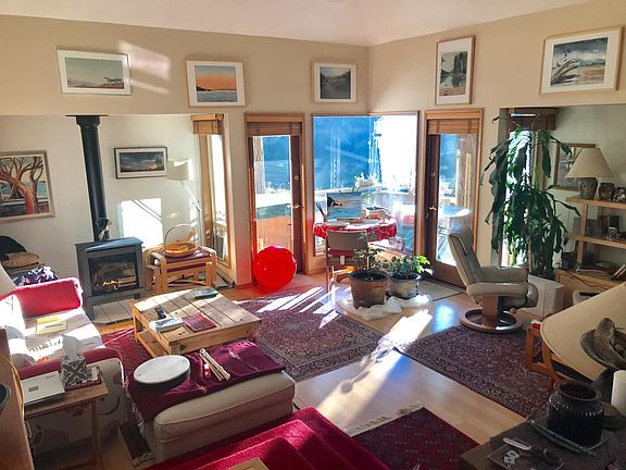 Living room with lake view!