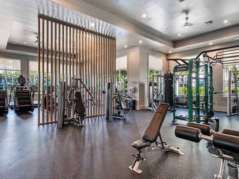 Fitness centers provide free weights, cardio and strength training equipment