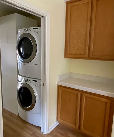 Laundry and pantry (sliding pocket door to close it off from the kitchen)