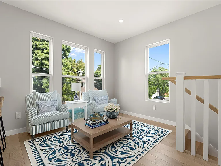 Living Room with Decor overlooking Marina Vista Park and Colorado Lagoon