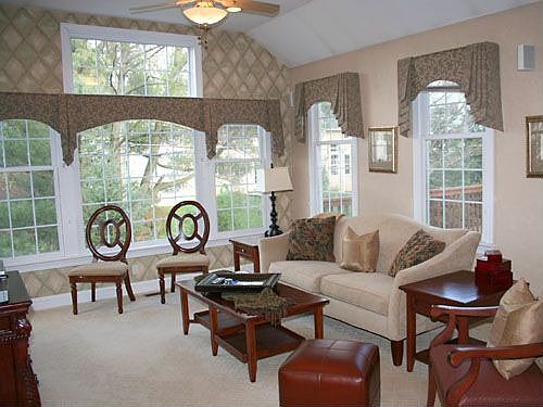 Vaulted ceiling in family room