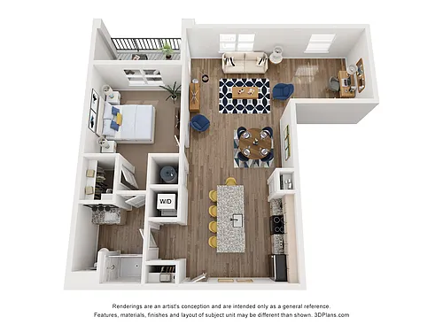 Floor plan One Bedroom/One Bathroom